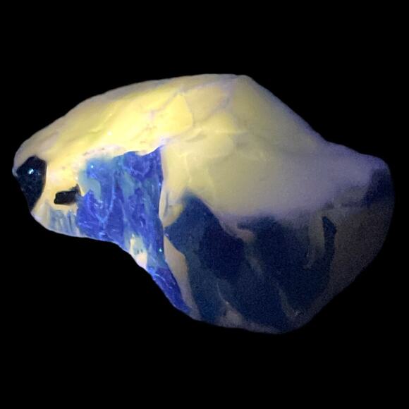White Milk Cobalt Infused Art Glass Cullet Glowing Manganese‎ Slag Glass #4GX160